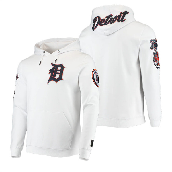 Men's Detroit Tigers Pro Standard White Logo Pullover Hoodie