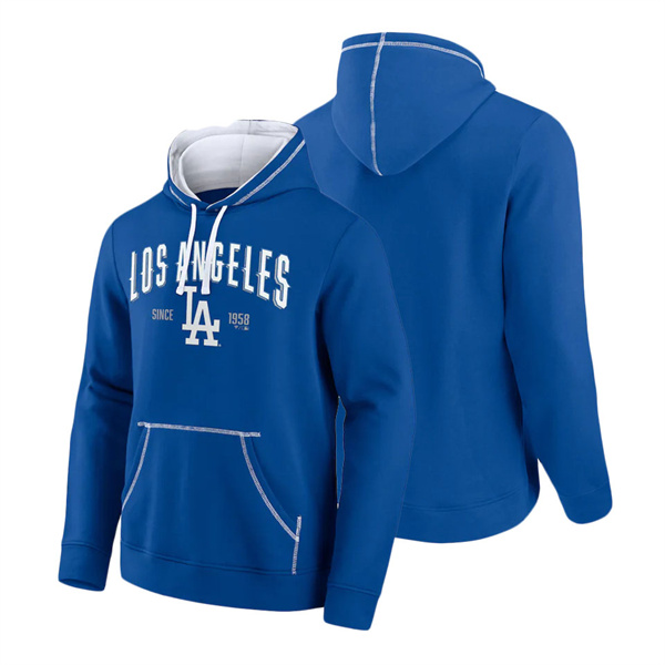 Men's Los Angeles Dodgers Fanatics Branded Royal White Ultimate Champion Logo Pullover Hoodie