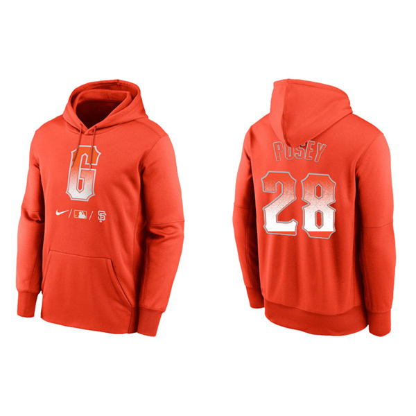 Men's San Francisco Giants Buster Posey Orange 2021 City Connect Therma Hoodie