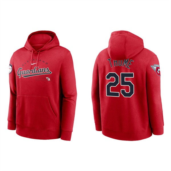 Men's Guardians Jim Thome Red Modern Arch Pullover Hoodie