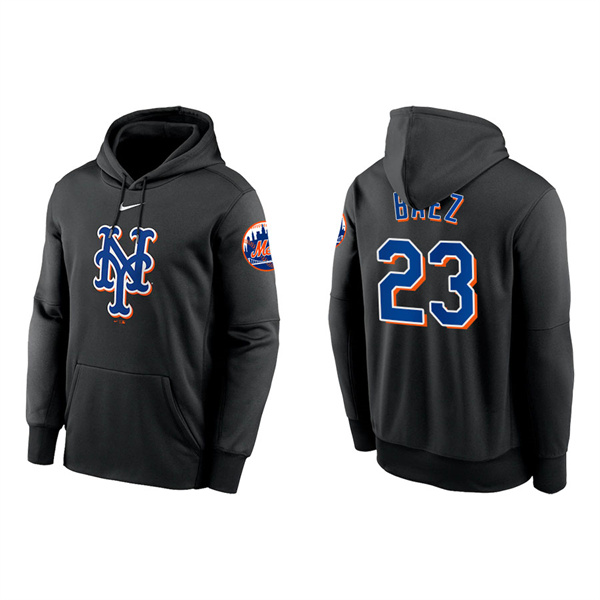 Javier Baez Men's New York Mets Nike Black Logo Performance Pullover Hoodie