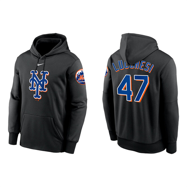 Joey Lucchesi Men's New York Mets Nike Black Logo Performance Pullover Hoodie