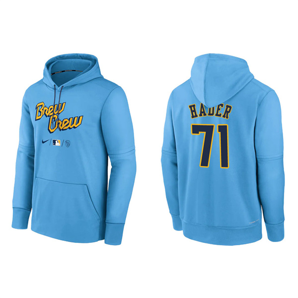 Josh Hader Brewers City Connect Authentic Therma Pullover Hoodie