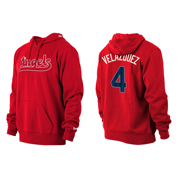 Andrew Velazquez Angels Red 2022 City Connect Pullover Hoodie