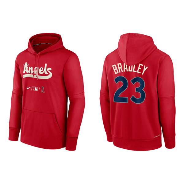 Archie Bradley Men's Angels Red 2022 City Connect Authentic Collection Therma Performance Pullover Hoodie