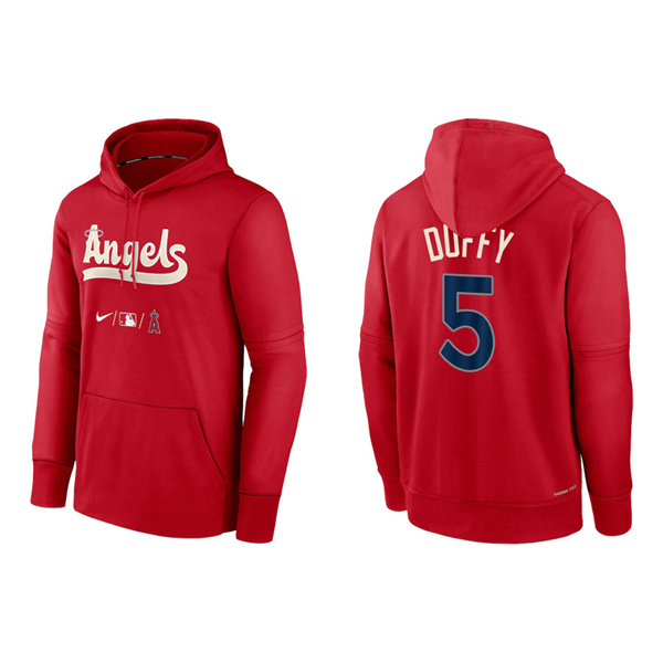 Matt Duffy Men's Angels Red 2022 City Connect Authentic Collection Therma Performance Pullover Hoodie