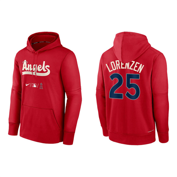 Michael Lorenzen Men's Angels Red 2022 City Connect Authentic Collection Therma Performance Pullover Hoodie