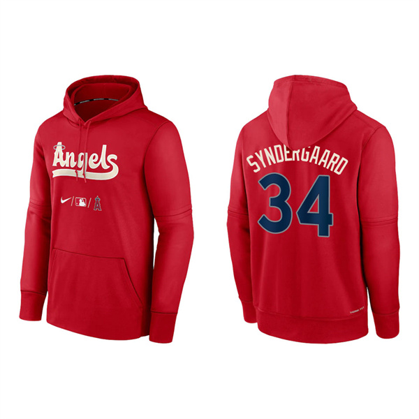 Noah Syndergaard Men's Angels Red 2022 City Connect Authentic Collection Therma Performance Pullover Hoodie