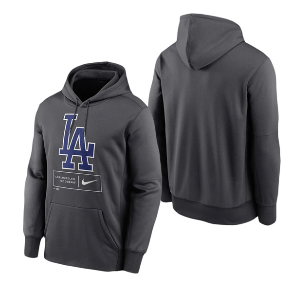 Los Angeles Dodgers Anthracite Season Pattern Performance Pullover Hoodie