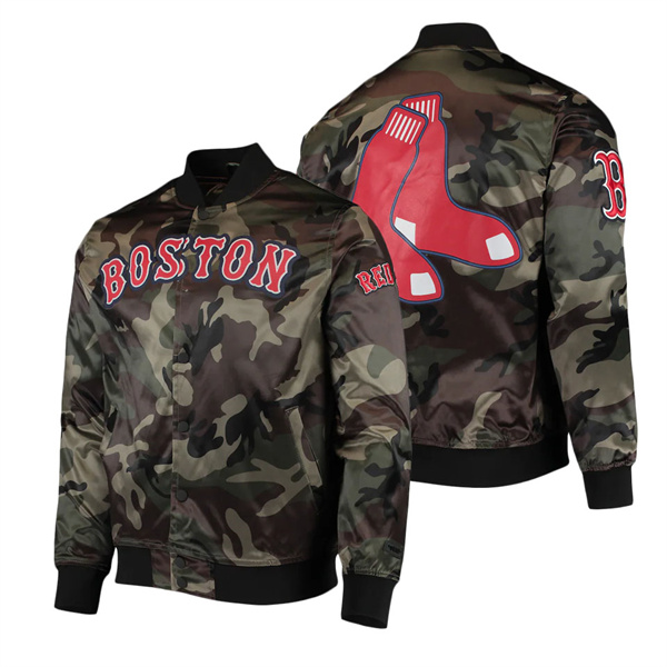 Men's Boston Red Sox Pro Standard Camo Satin Full-Snap Jacket