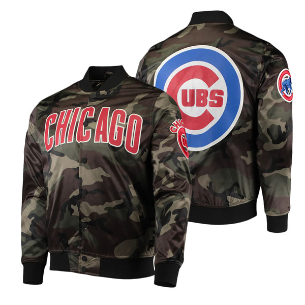 Men's Chicago Cubs Pro Standard Camo Satin Full-Snap Jacket