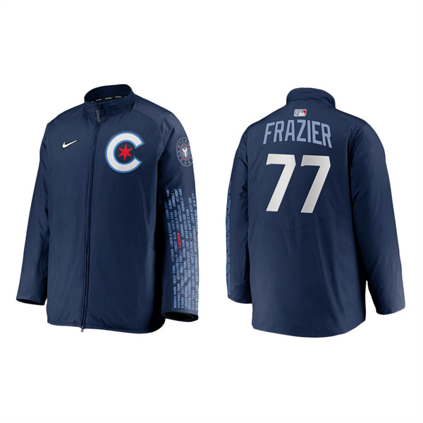 Men's Clint Frazier Chicago Cubs Navy 2021 City Connect Dugout Jacket