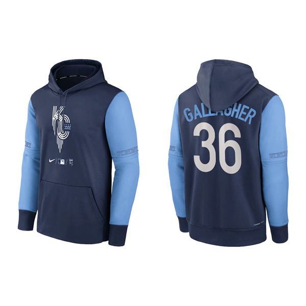 Men's Kansas City Royals Cam Gallagher Navy 2022 City Connect Pullover Hoodie