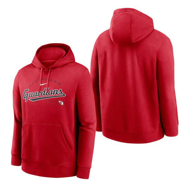 Men's Cleveland Guardians Nike Red Team Modern Arch Pullover Hoodie