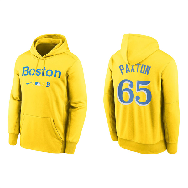 Men's Boston Red Sox James Paxton Gold 2021 City Connect Therma Hoodie