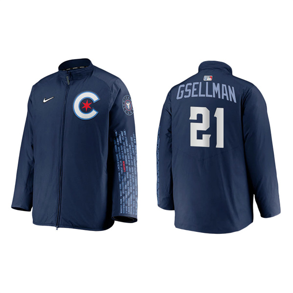 Men's Chicago Cubs Robert Gsellman Navy 2021 City Connect Dugout Jacket