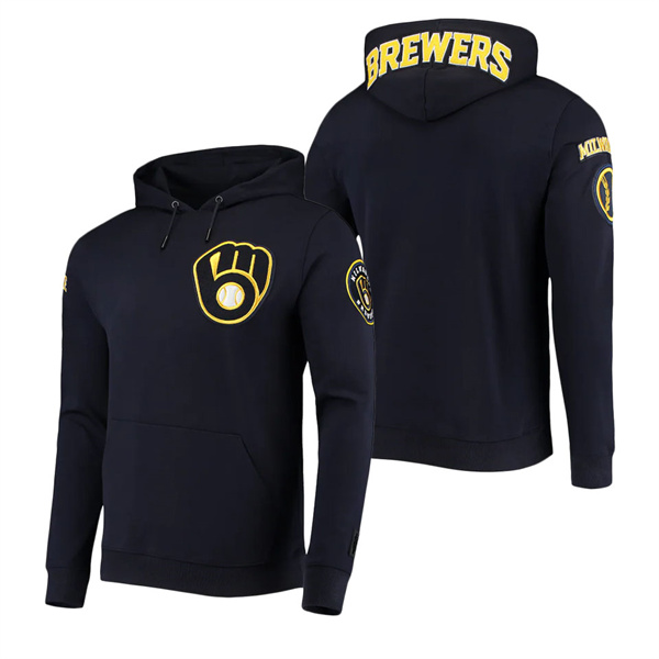 Men's Milwaukee Brewers Pro Standard Navy Team Logo Pullover Hoodie