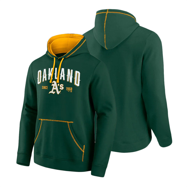 Men's Oakland Athletics Fanatics Branded Green Gold Ultimate Champion Logo Pullover Hoodie