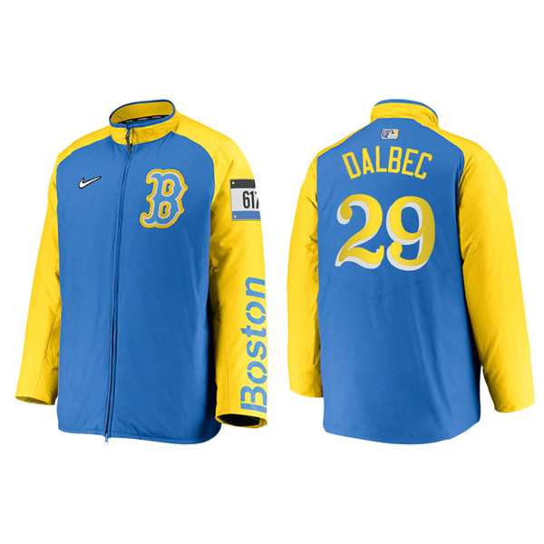 Men's Boston Red Sox Bobby Dalbec Light Blue 2021 City Connect Baseball Dugout Jacket