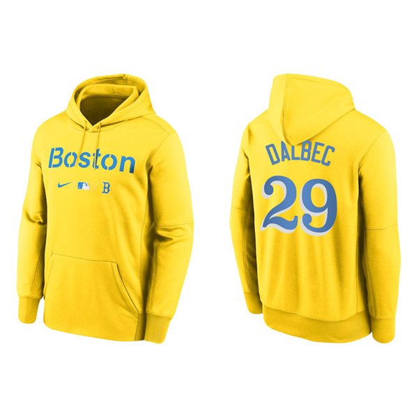 Men's Boston Red Sox Bobby Dalbec Gold 2021 City Connect Therma Hoodie