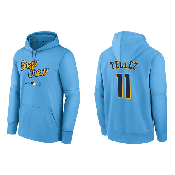 Rowdy Tellez Brewers City Connect Authentic Therma Pullover Hoodie