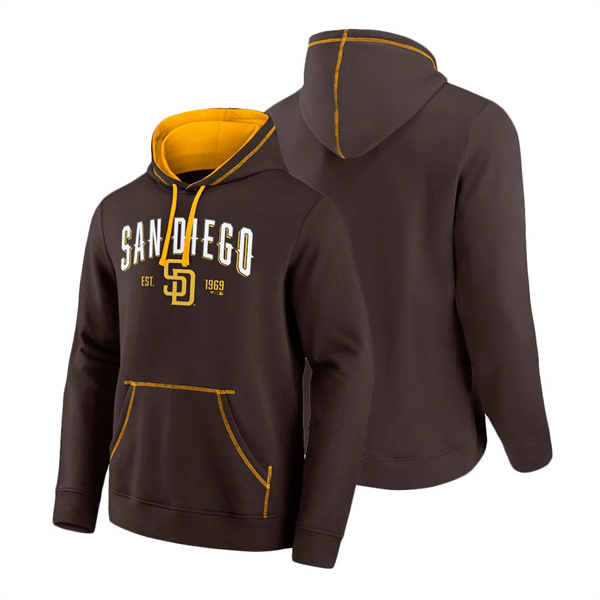 Men's San Diego Padres Fanatics Branded Brown Gold Ultimate Champion Logo Pullover Hoodie