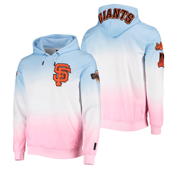 Men's San Francisco Giants Pro Standard Blue Pink Ombre Pullover Hoodie