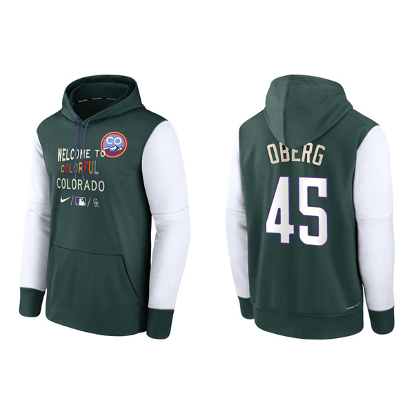 Scott Oberg Men's Colorado Rockies Green Authentic Collection 2022 City Connect Therma Performance Pullover Hoodie