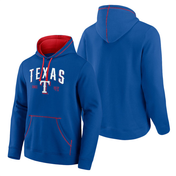 Men's Texas Rangers Fanatics Branded Royal Red Ultimate Champion Logo Pullover Hoodie