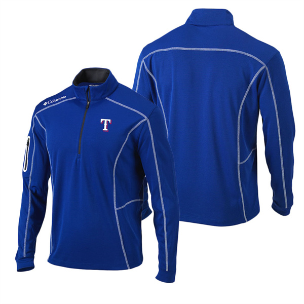 Men's Texas Rangers Columbia Royal Shotgun Omni-Wick Quarter-Zip Pullover Jacket