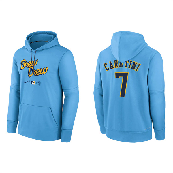 Victor Caratini Brewers City Connect Authentic Therma Pullover Hoodie