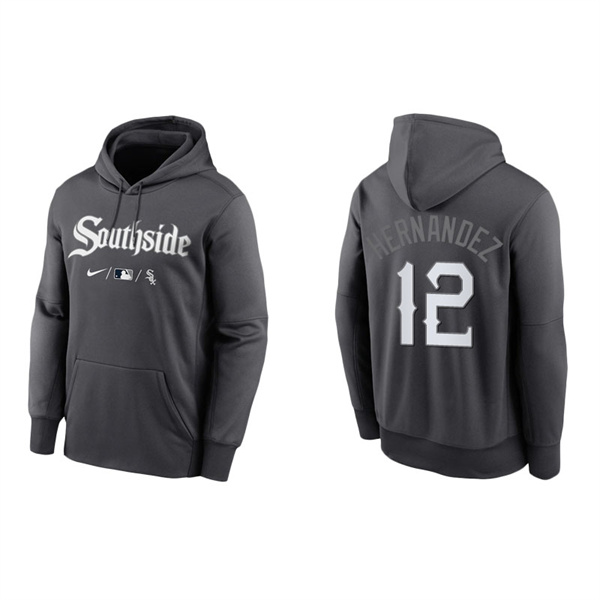 Men's Chicago White Sox Cesar Hernandez Anthracite 2021 City Connect Pullover Hoodie