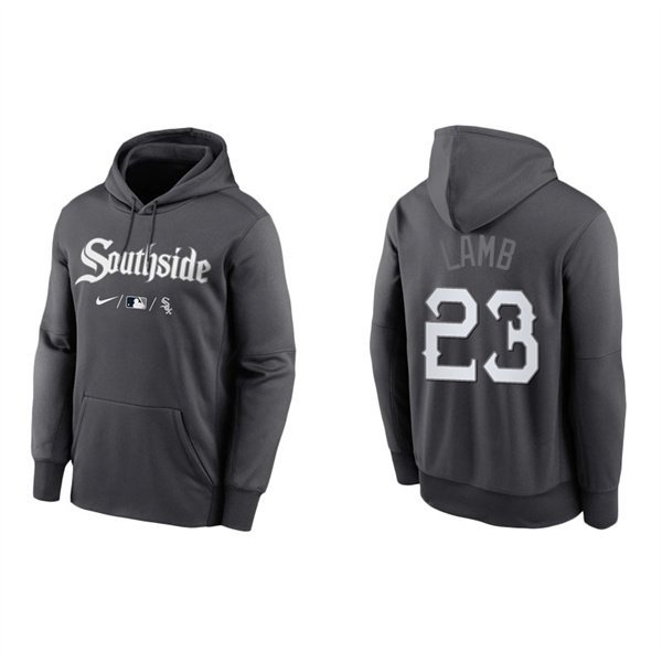 Men's Chicago White Sox Jake Lamb Anthracite 2021 City Connect Pullover Hoodie