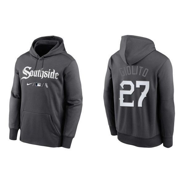 Men's Chicago White Sox Lucas Giolito Anthracite 2021 City Connect Pullover Hoodie
