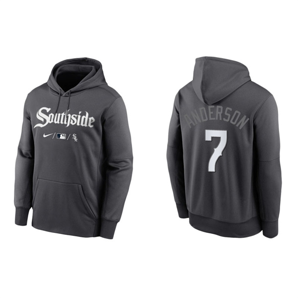 Men's Chicago White Sox Tim Anderson Anthracite 2021 City Connect Pullover Hoodie