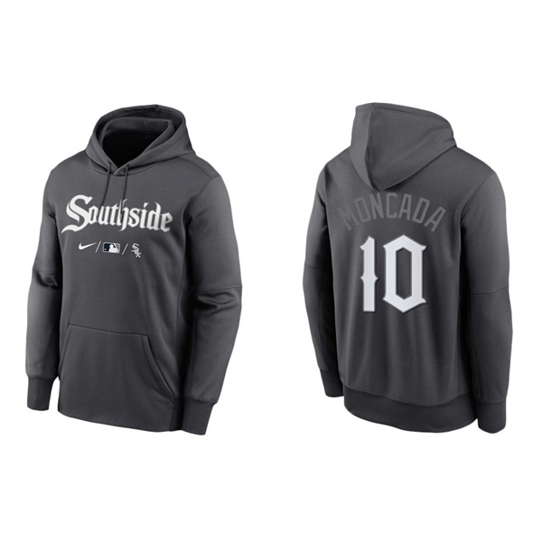 Men's Chicago White Sox Yoan Moncada Anthracite 2021 City Connect Pullover Hoodie