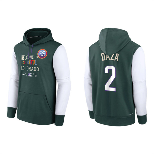 Yonathan Daza Men's Colorado Rockies Green Authentic Collection 2022 City Connect Therma Performance Pullover Hoodie