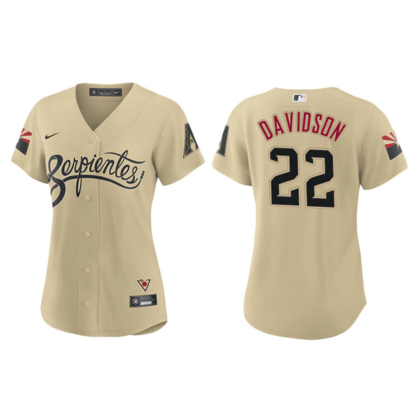 Women's Arizona Diamondbacks Matt Davidson Gold 2021 City Connect Replica Jersey