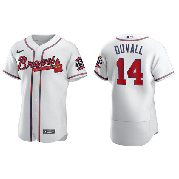 Men's Adam Duvall Atlanta Braves White Home 2021 World Series 150th Anniversary Jersey