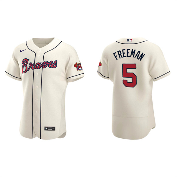 Men's Atlanta Braves Freddie Freeman Cream Authentic Alternate Jersey