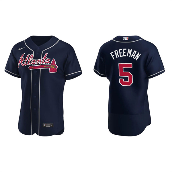 Men's Atlanta Braves Freddie Freeman Navy Authentic Alternate Jersey