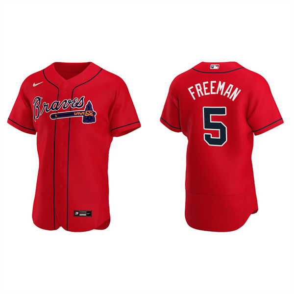 Men's Atlanta Braves Freddie Freeman Red Authentic Alternate Jersey