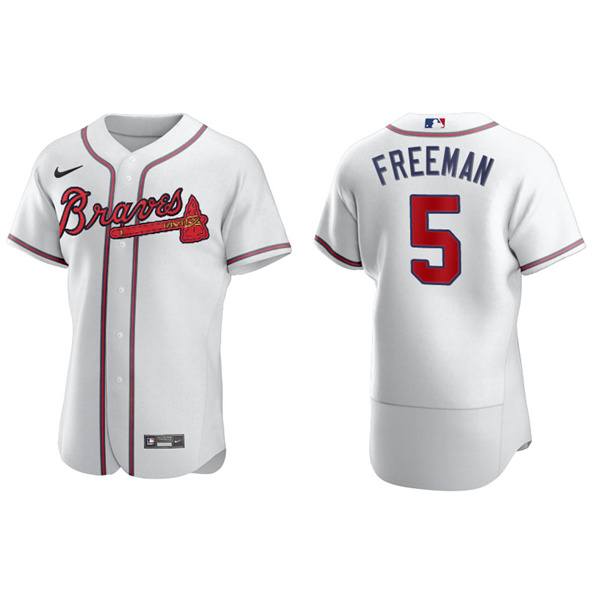 Men's Atlanta Braves Freddie Freeman White Authentic Home Jersey