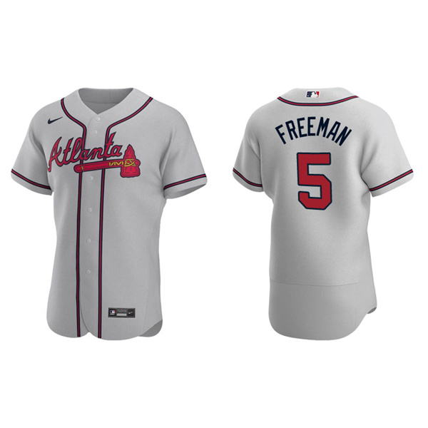 Men's Atlanta Braves Freddie Freeman Gray Authentic Road Jersey