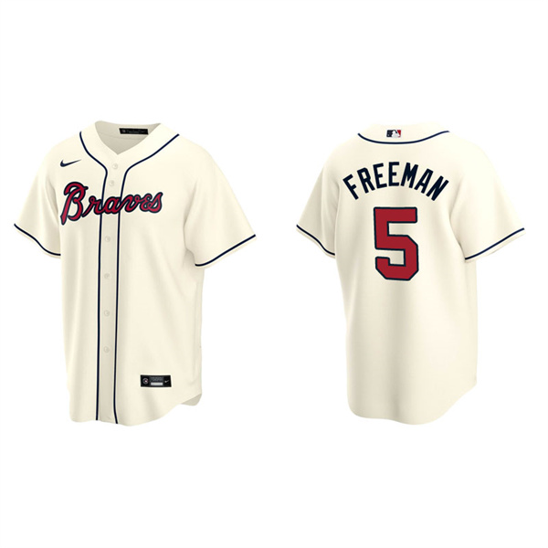 Men's Atlanta Braves Freddie Freeman Cream Replica Alternate Jersey