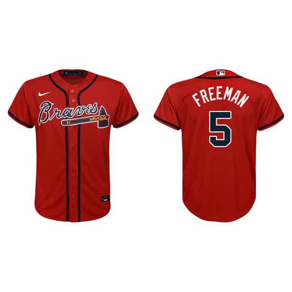 Youth Atlanta Braves Freddie Freeman Red Replica Alternate Jersey