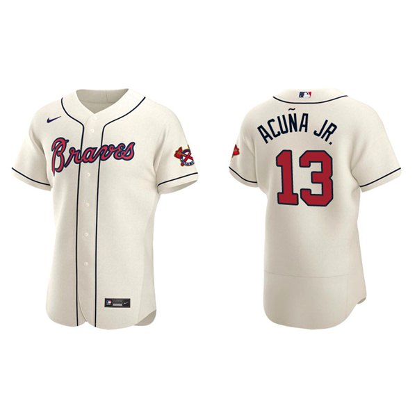 Men's Atlanta Braves Ronald Acuna Jr. Cream Authentic Alternate Jersey