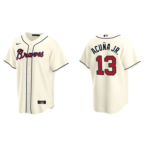Men's Atlanta Braves Ronald Acuna Jr. Cream Replica Alternate Jersey