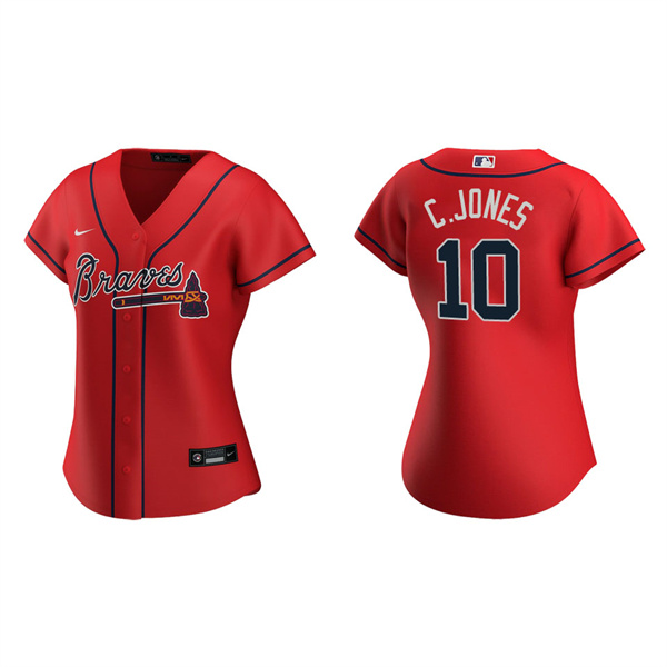 Women's Chipper Jones Atlanta Braves Red Replica Jersey