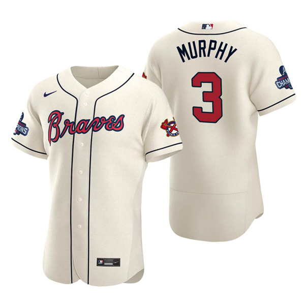Men's Dale Murphy Atlanta Braves Cream Alternate 2021 World Series Champions Authentic Jersey